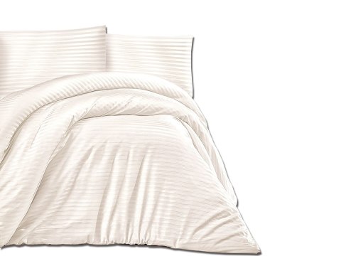 Pościel satyna bawełniana CIZGILI CREAM/160x200 EXCLUSIVE