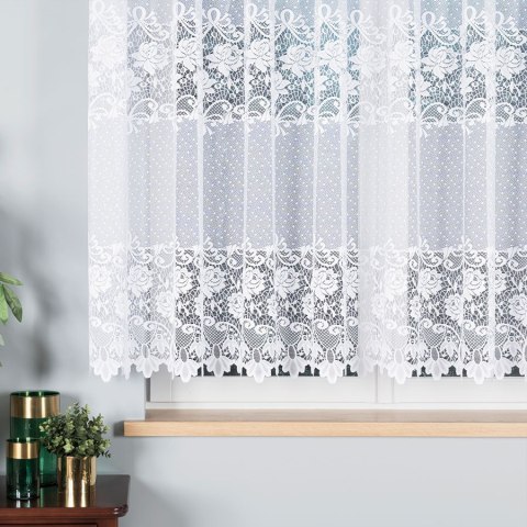 Firanka żakardowa na metry 017480 wysokość 150 cm kolor biały