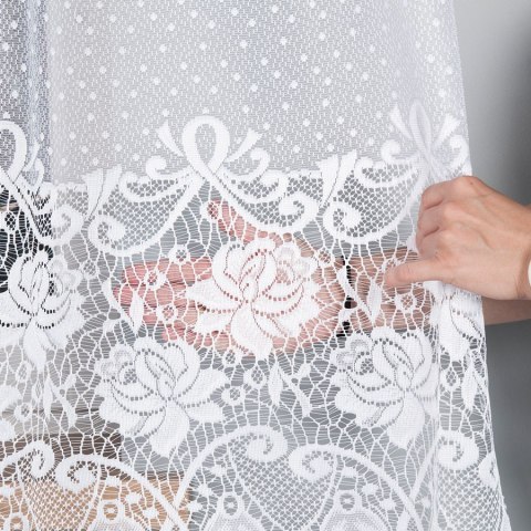 Firanka żakardowa na metry 017480 wysokość 150 cm kolor biały