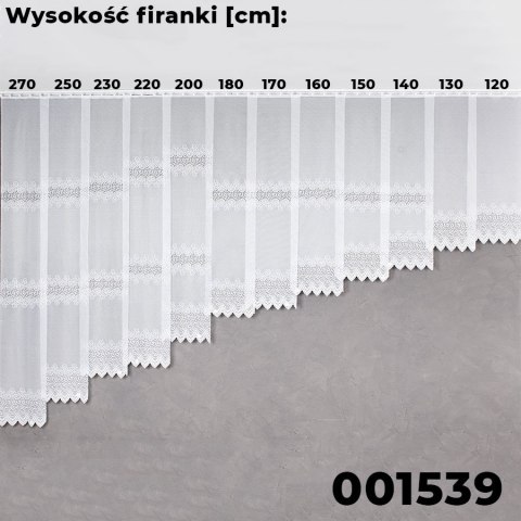 Firanka żakardowa na metry 001539 wysokość 180 cm kolor biały