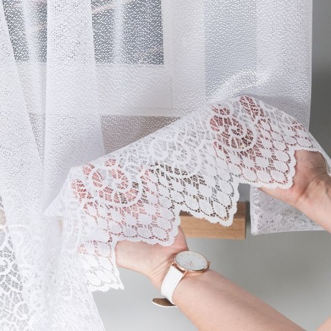 Firanka żakardowa na metry 001539 wysokość 180 cm kolor biały