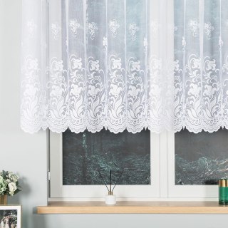 Firanka na metry żakardowa ze wzorem po całości wysokość 120cm kolor biały 023400