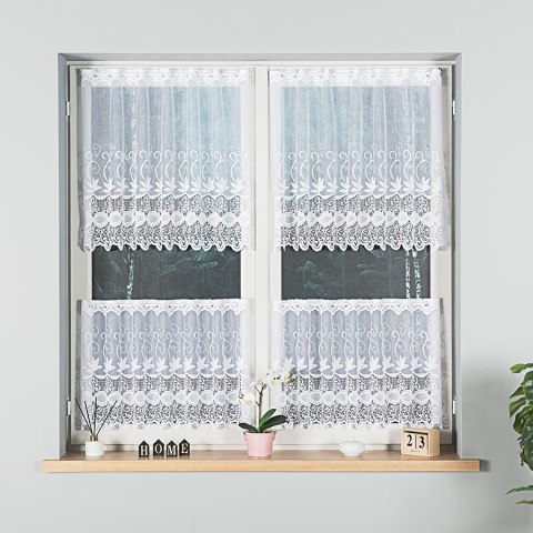 Zazdrostka żakardowa na metry 018960 wysokość 50 cm kolor biały