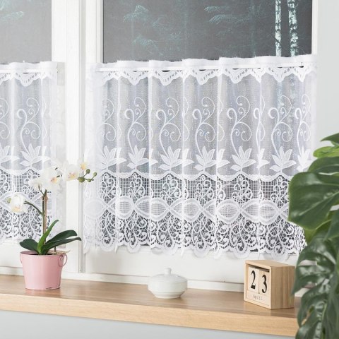 Zazdrostka żakardowa na metry 018960 wysokość 50 cm kolor biały