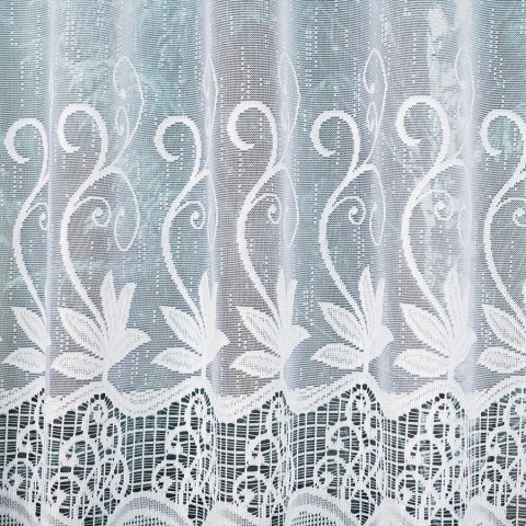 Zazdrostka żakardowa na metry 018960 wysokość 50 cm kolor biały