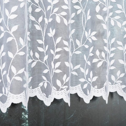 Zazdrostka żakardowa na metry 023058 wysokość 90 cm kolor biały