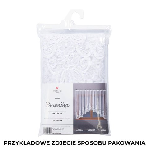 BERENIKA Firanka żakardowa gotowa, szerokość 330 x wysokość 120cm, kolor 001 biały 004304/000/001/120330/1