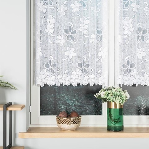 Firanka żakardowa na metry 049885 wysokość 110 cm kolor biały