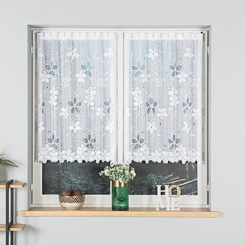 Firanka żakardowa na metry 049885 wysokość 110 cm kolor biały