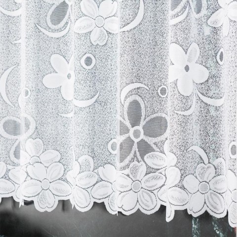 Firanka żakardowa na metry 049885 wysokość 110 cm kolor biały