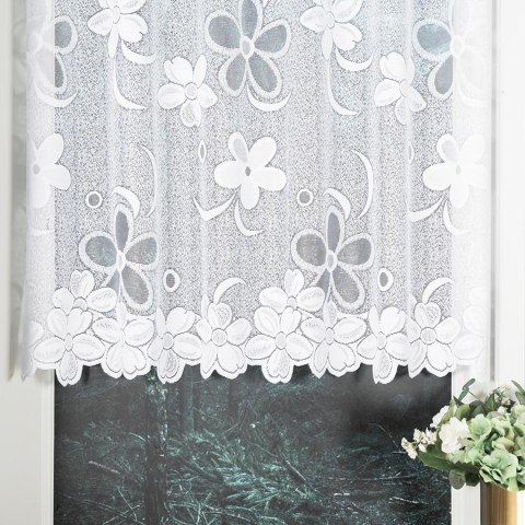 Firanka żakardowa na metry 049885 wysokość 110 cm kolor biały