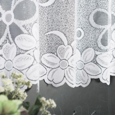 Firanka żakardowa na metry 049885 wysokość 110 cm kolor biały