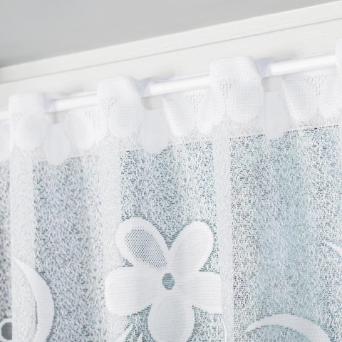 Firanka żakardowa na metry 049885 wysokość 110 cm kolor biały