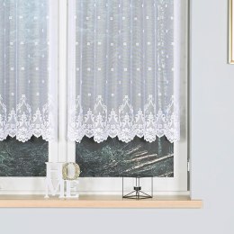 Firanka żakardowa ze wzorem po całości, wysokość 115cm, kolor 001 biały 023401/000/001/000115/1