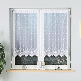 Firanka żakardowa ze wzorem po całości, wysokość 115cm, kolor 001 biały 023401/000/001/000115/1