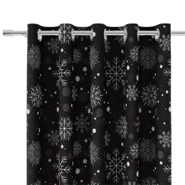 SNOWFLAKE Tkanina dekoracyjna VELVET, 140cm, kolor 005 czarny ze srebrnym DBN004/VEL/005/140000/1