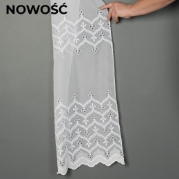Firanka haftowana ze wzorem pasowym, wysokość 290cm, kolor 001 biały 001299/233/001/000290/1