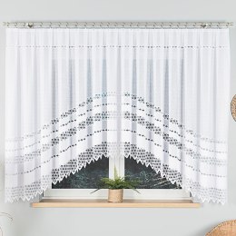 FILOMENA Firanka żakardowa gotowa, szerokość 440 x wysokość 160cm, kolor 001 biały 018669/FBL/001/440160/1