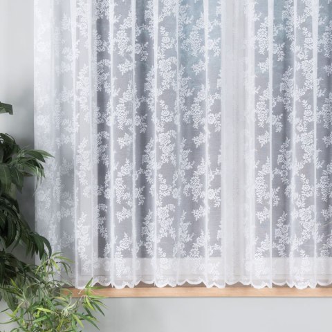 Firanka żakardowa na metry 090375 wysokość 160 cm kolor biały