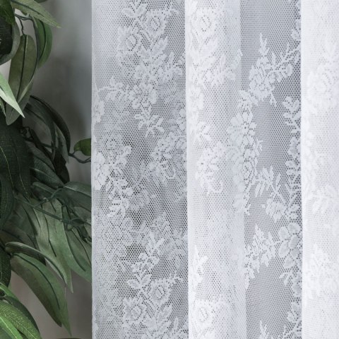 Firanka żakardowa na metry 090375 wysokość 160 cm kolor biały