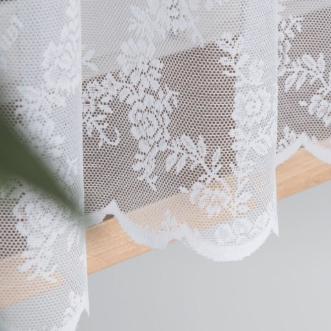 Firanka żakardowa na metry 090375 wysokość 160 cm kolor biały