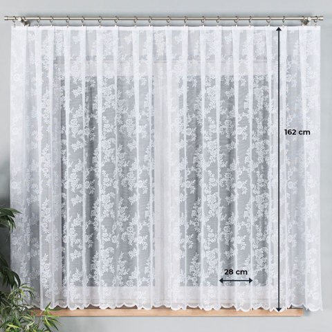 Firanka żakardowa na metry 090375 wysokość 160 cm kolor biały