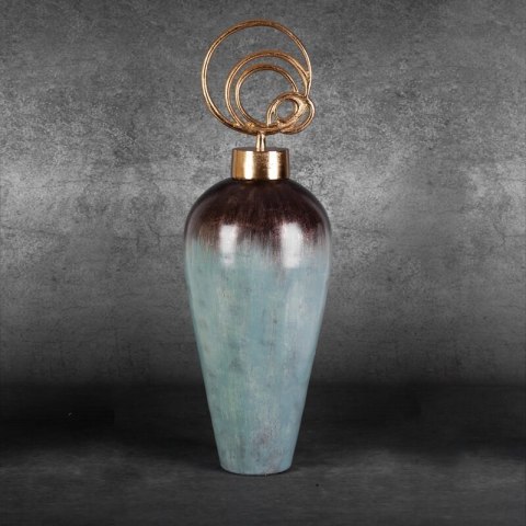 SZKLANA FIGURKA DEKORACYJNA ABRIL (02) (FI) 25 X75 CM TURKUSOWY