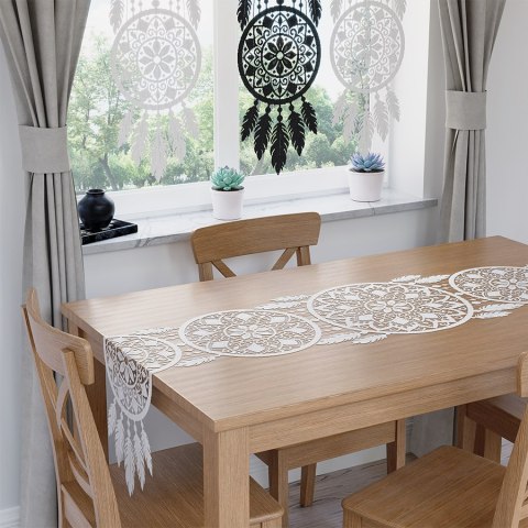 ALIA Bieżnik żakardowy gotowy, łapacz snów, szerokość 44 x wysokość 224cm, kolor 001 biały 001390/KSZ/001/044224/1