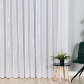 Firanka fantazyjna ze wzorem po całości z ołowianką, wysokość 320cm, kolor 018 biały z beżowym 027410/OLO/018/000320/1