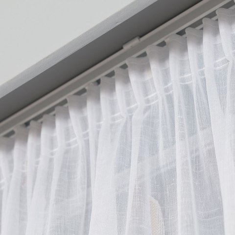 Firanka fantazyjna ze wzorem po całości z ołowianką, wysokość 320cm, kolor 018 biały z beżowym 027410/OLO/018/000320/1