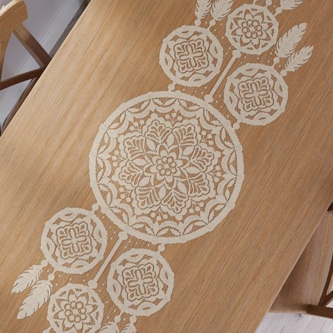 LEA Bieżnik żakardowy gotowy, łapacz snów, szerokość 45 x wysokość 155cm, kolor 002 naturalny/beż 001391/KSZ/002/045155/1