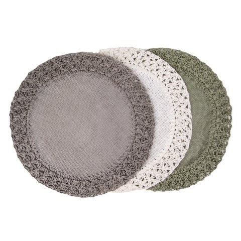 PODKŁADKA BOHO 11 (FI) 38 CM SZARY