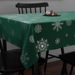ŚNIEŻKI Obrus wodoodporny VELVET, 110x160cm, kolor 193 szmaragdowy ze srebrnym zdobieniem TBN001/KSP/193/110160/1