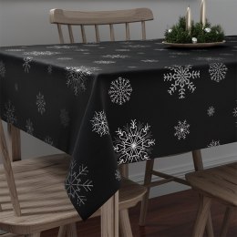 ŚNIEŻKI Obrus wodoodporny VELVET, 140x180cm, kolor 211 czarny ze srebrnym zdobieniem TBN001/KSP/211/140180/1