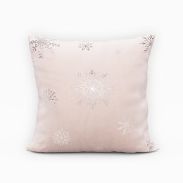 ŚNIEŻKI Poszewka dekoracyjna VELVET, 40x40cm, kolor 030 pudrowy różowy ze srebrnym zdobieniem; PBN001/POP/030 TBN001/POP/030/040