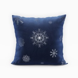ŚNIEŻKI Poszewka dekoracyjna VELVET, 40x40cm, kolor 110 granatowy ze srebrnym zdobieniem; PBN001/POP/110 TBN001/POP/110/040040/1
