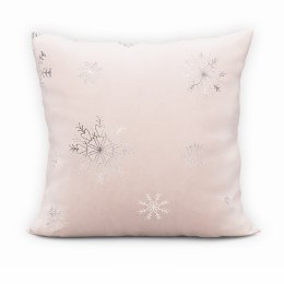 ŚNIEŻKI Poszewka dekoracyjna VELVET, 45x45cm, kolor 030 pudrowy różowy ze srebrnym zdobieniem; PBN001/POP/030 TBN001/POP/030/045