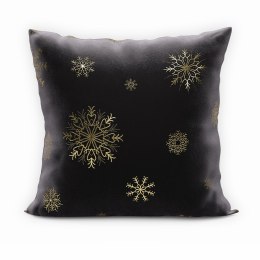 ŚNIEŻKI Poszewka dekoracyjna VELVET, 45x45cm, kolor 111 czarny ze złotym zdobieniem; PBN001/POP/111 TBN001/POP/111/045045/1