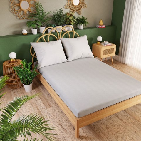 DREAMY PREMIUM Prześcieradło jersey z gumką, szerokość 140 x wysokość 200cm, kolor 002 jasny szary 100033/JEG/002/140200/1