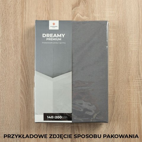 DREAMY PREMIUM Prześcieradło jersey z gumką, szerokość 90 x wysokość 200cm, kolor 003 ciemny szary 100033/JEG/003/090200/1