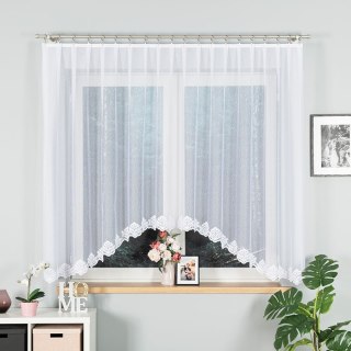 Firanka żakardowa odpasowana ze wzorem na samym dole, szerokość 300 x wysokość 160cm, kolor 001 biały 023405/FOL/001/000161/1