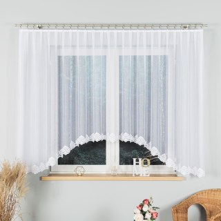 Firanka żakardowa odpasowana ze wzorem na samym dole, szerokość 400 x wysokość 160cm, kolor 001 biały 023405/FOL/001/000162/1