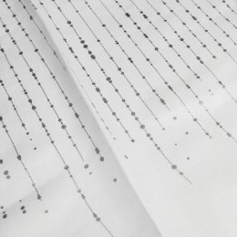 Firanka fantazyjna ze wzorem pasowym z ołowianką, wysokość 290cm, kolor 002 biały ze srebrnym zdobieniem FDF001/OLO/002/000290/1