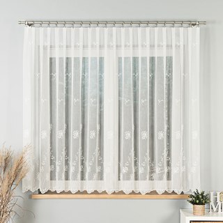 Firanka haftowana na metry 053801 wysokość 160 cm kolor kremowy