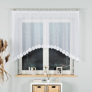 Firanka żakardowa odpasowana ze wzorem na samym dole, szerokość 250 x wysokość 130cm, kolor 001 biały 023405/FOL/001/000131/1