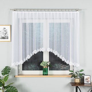 Firanka żakardowa odpasowana ze wzorem na samym dole, szerokość 300 x wysokość 140cm, kolor 001 biały 023405/FOL/001/000141/1