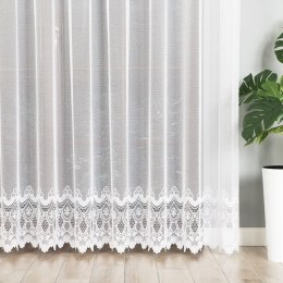 Firanka żakardowa ze wzorem na samym dole, wysokość 250cm, kolor 001 biały 015847/000/001/000250/1