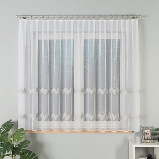 Firanka haftowana z ołowianką na metry 112750 wysokość 160 cm kolor biały z szarym i srebrnym