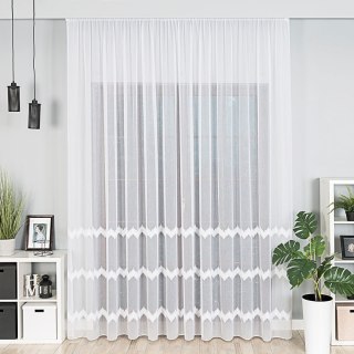 Firanka haftowana z ołowianką na metry 112750 wysokość 280 cm kolor biały z błyskiem