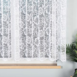Firanka żakardowa ze wzorem po całości, wysokość 150cm, kolor 001 biały 004950/000/001/000150/1